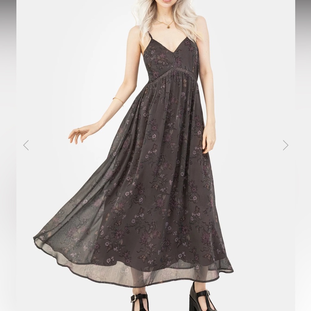 Disturbia Black Floral Maxi Dress